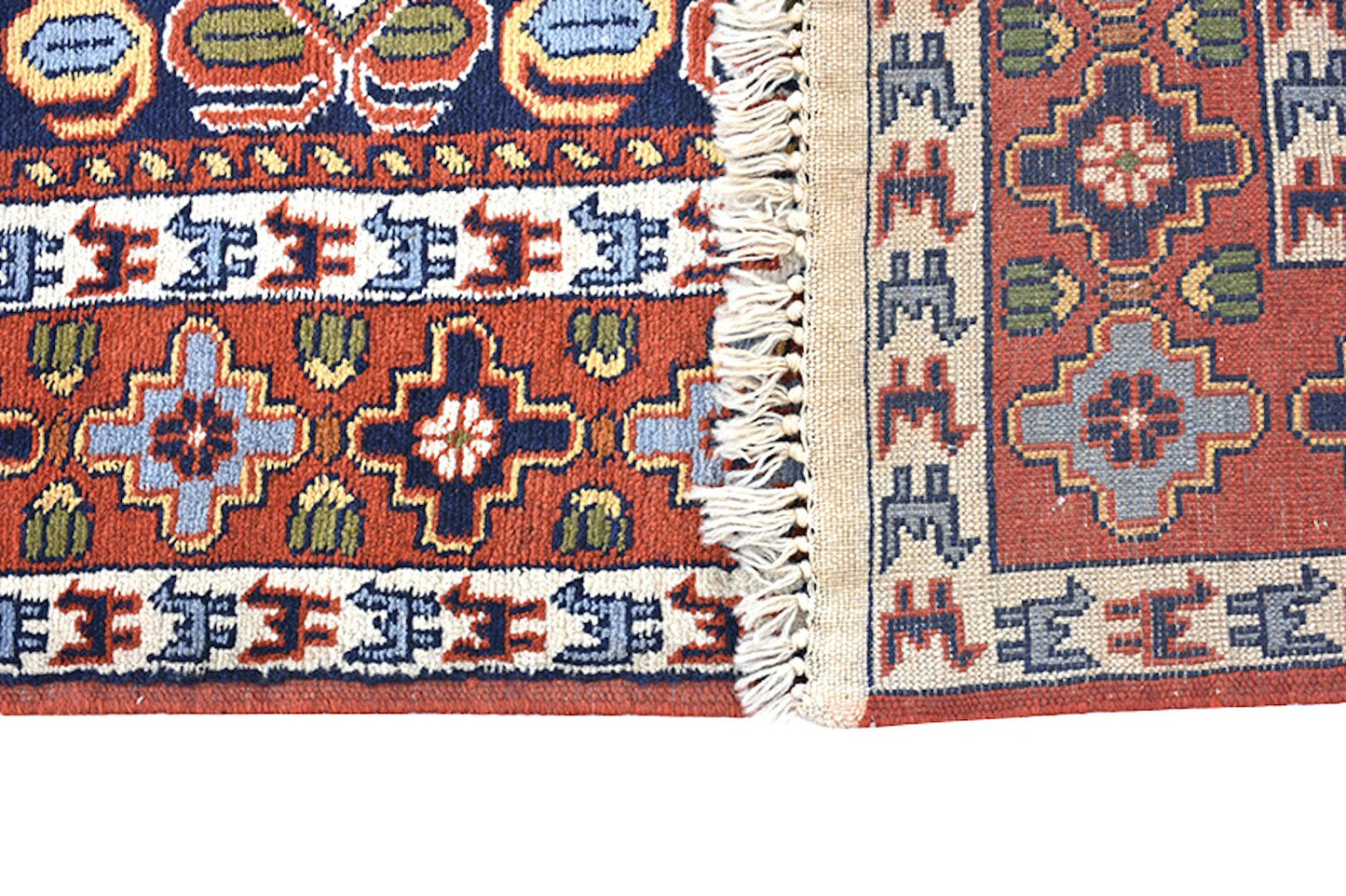 Handmade Tribal Vintage Rug | 4 x 6 ft | Orange Brown Rug | Kazak Area Rug | Antique Rug | Wool