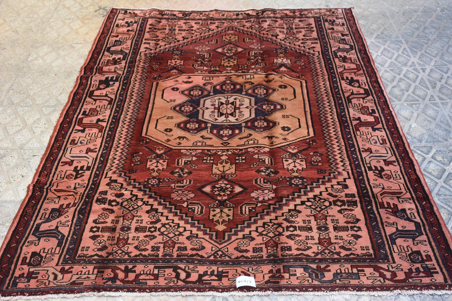 Red 5x7 Vintage Rug | Tribal Oriental Persian Rug | Kazak Bohemian Rug | Handmade Rug