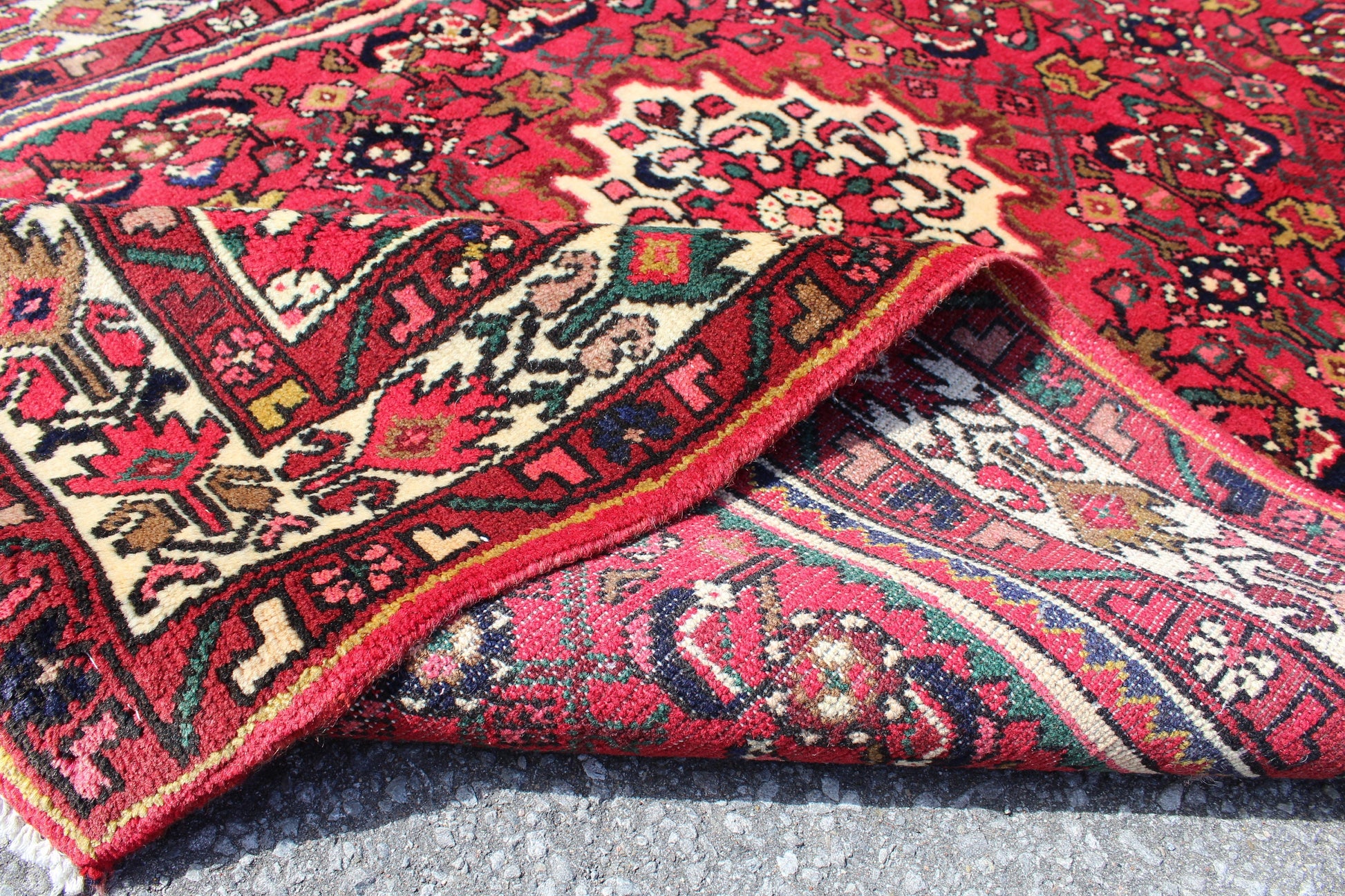 Red 4x6 Vintage Rug | Tribal Oriental Persian Rug | Kazak Bohemian Rug | Handmade Rug