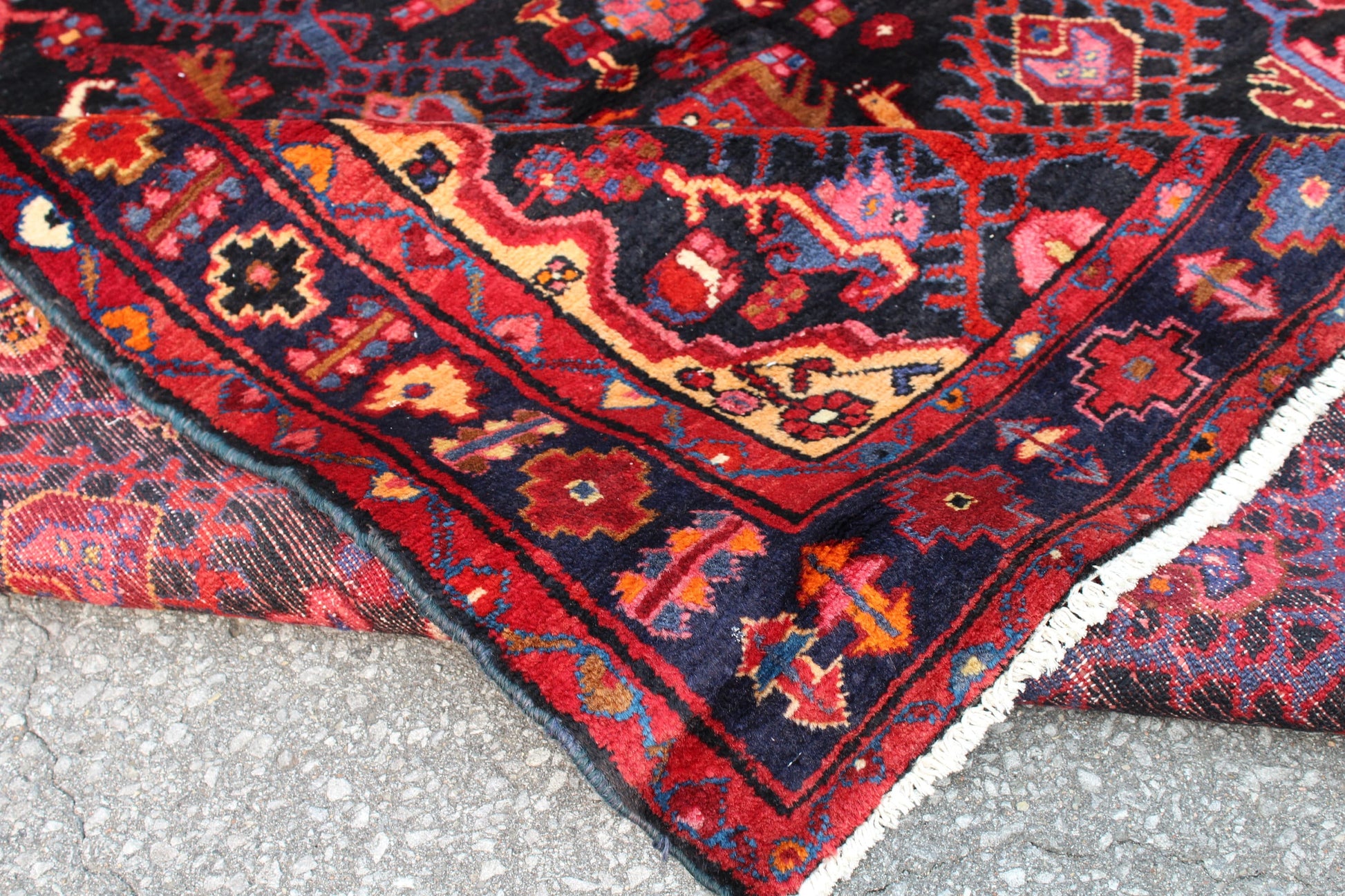 Red 4x7 Vintage Rug | Tribal Oriental Persian Rug | Kazak Bohemian Rug | Handmade Rug