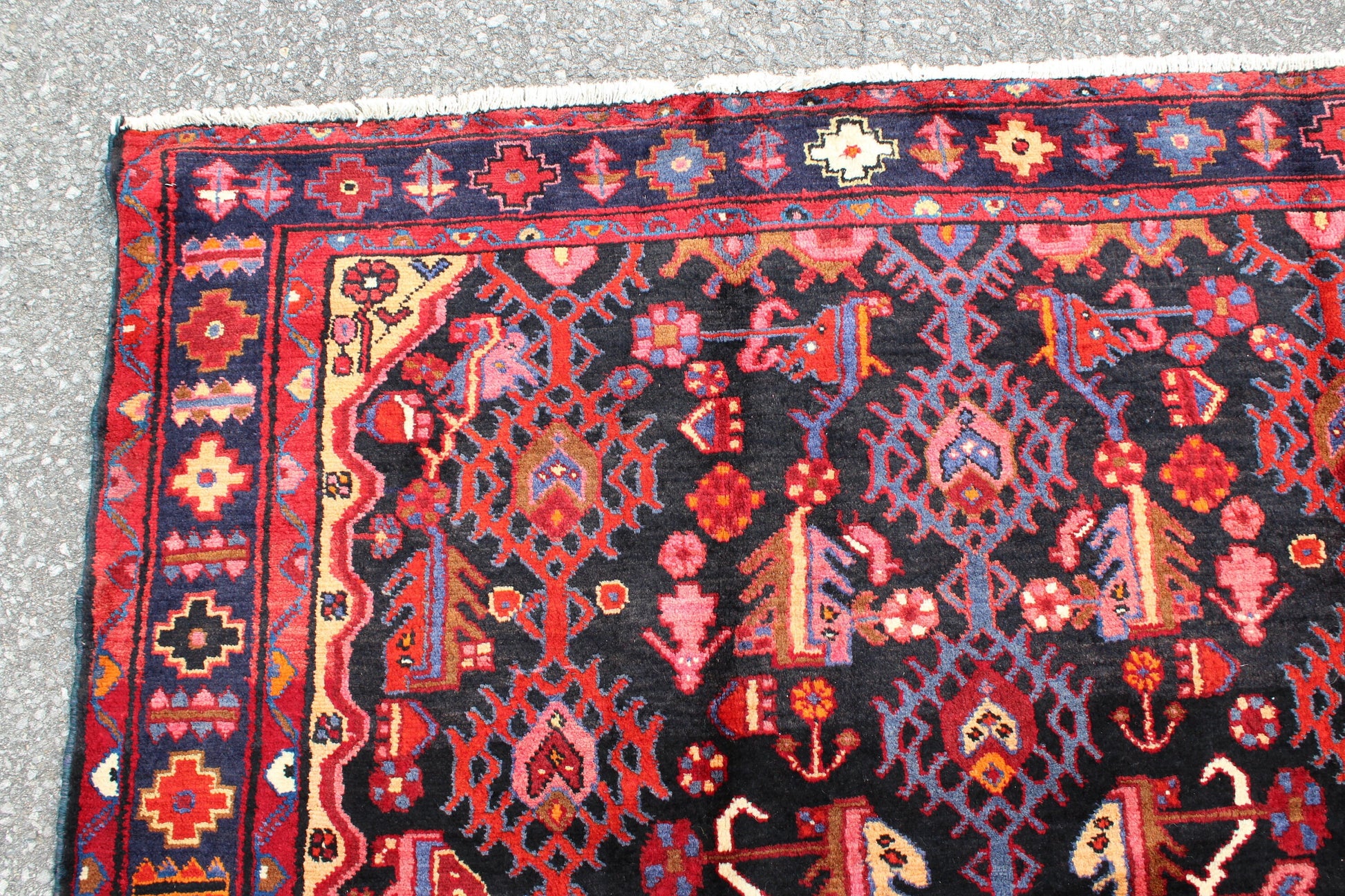 Red 4x7 Vintage Rug | Tribal Oriental Persian Rug | Kazak Bohemian Rug | Handmade Rug