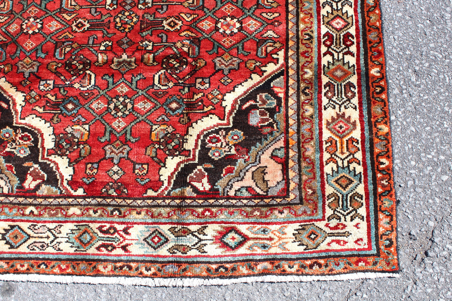 Red 4x8 Vintage Rug | Tribal Oriental Persian Rug | Kazak Bohemian Rug | Handmade Rug