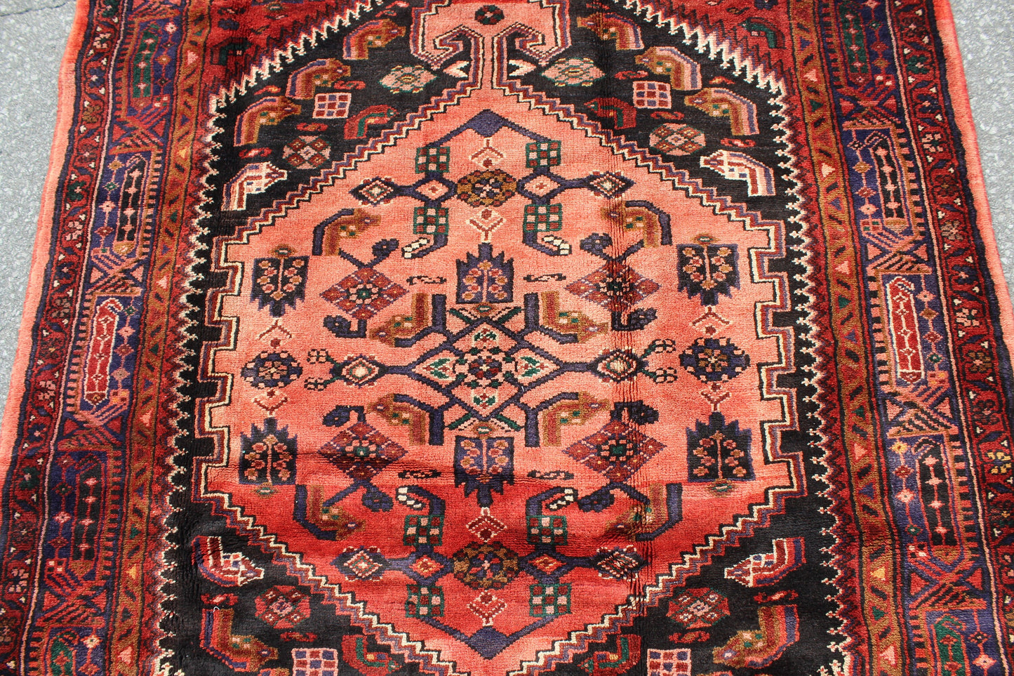 Red Blue 5x8 Vintage Rug | Tribal Oriental Persian Rug | Kazak Bohemian Rug | Handmade Rug
