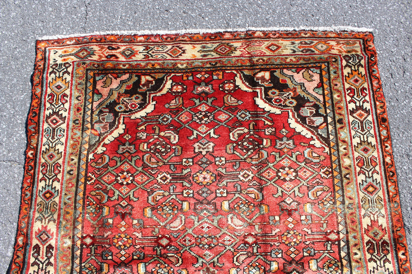 Red 4x8 Vintage Rug | Tribal Oriental Persian Rug | Kazak Bohemian Rug | Handmade Rug