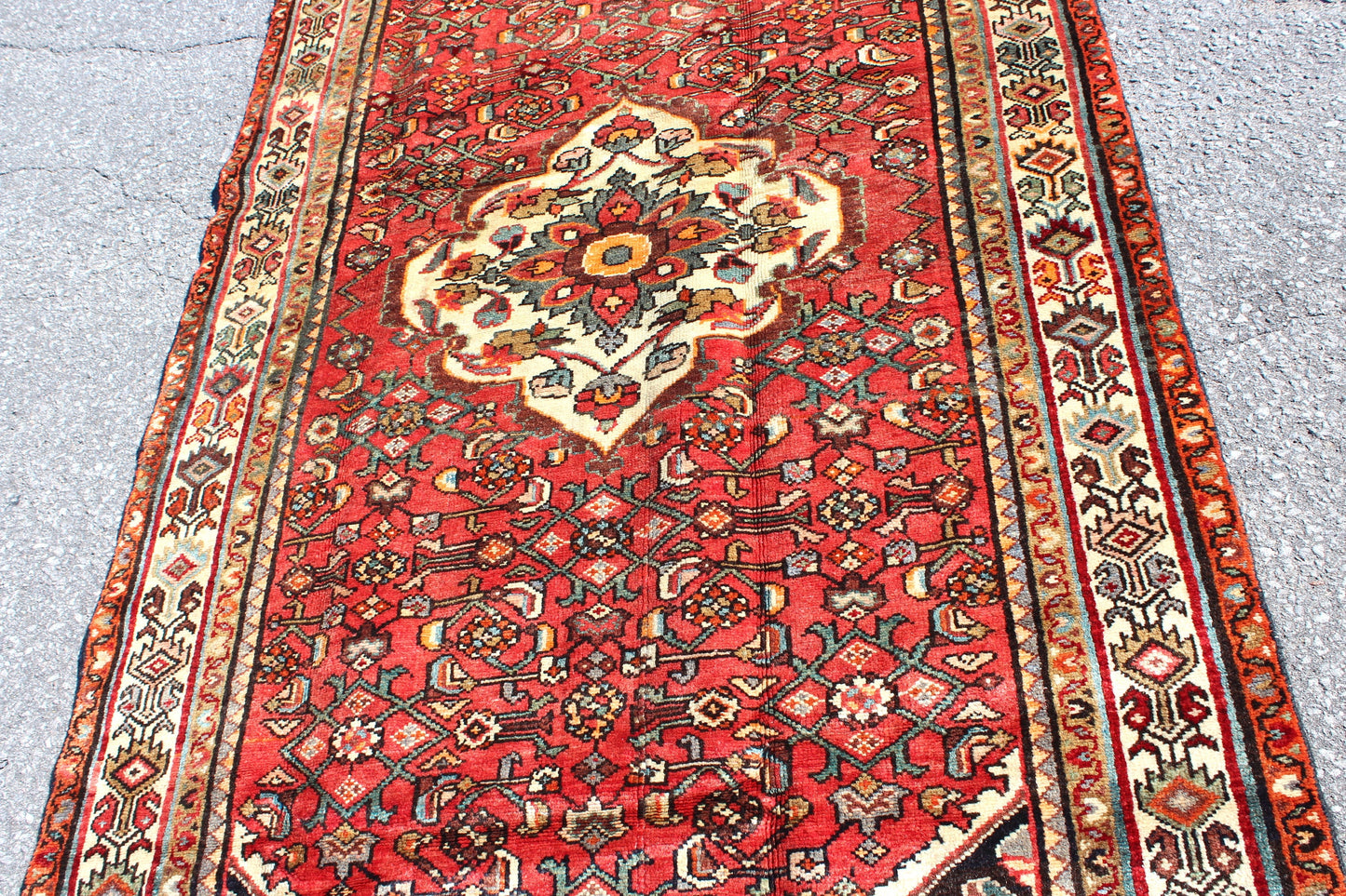 Red 4x8 Vintage Rug | Tribal Oriental Persian Rug | Kazak Bohemian Rug | Handmade Rug